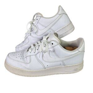 Mens Nike Air Force 1 07 White Leather Sneakers Shoes CW2288-111 Size 11